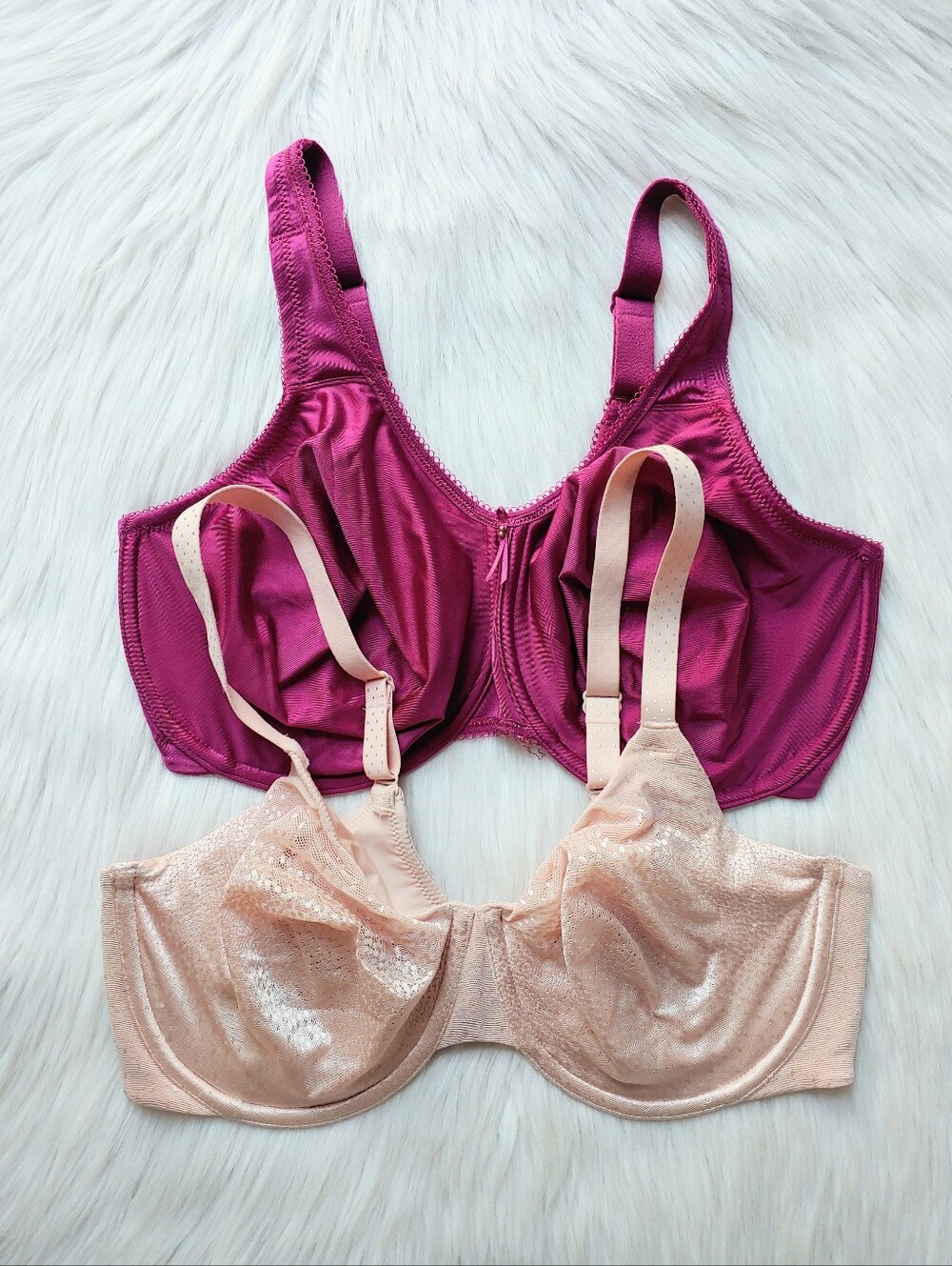 Wacoal Comfort & Smoothing Unlined Underwire Bras in Berry & Pink, 36G (~36DDDD)